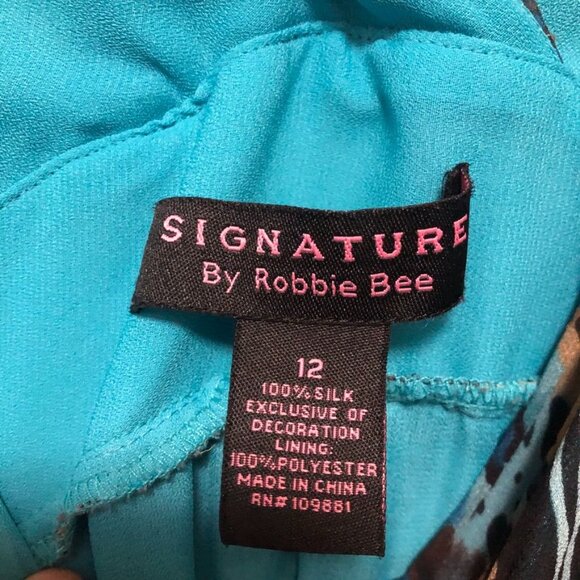 Signature By Robbie Bee Silk Maxi Dress 12 Surplice Neck Tiered Sleeveless Boho - Picture 5 of 12